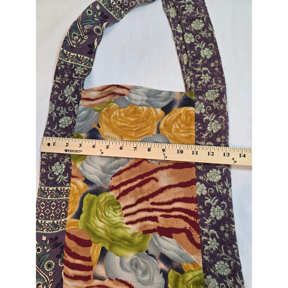 Boho Patchwork Tote Bag Shoulder Bag 100% Silk Handmade‎ - Picture 6 of 9